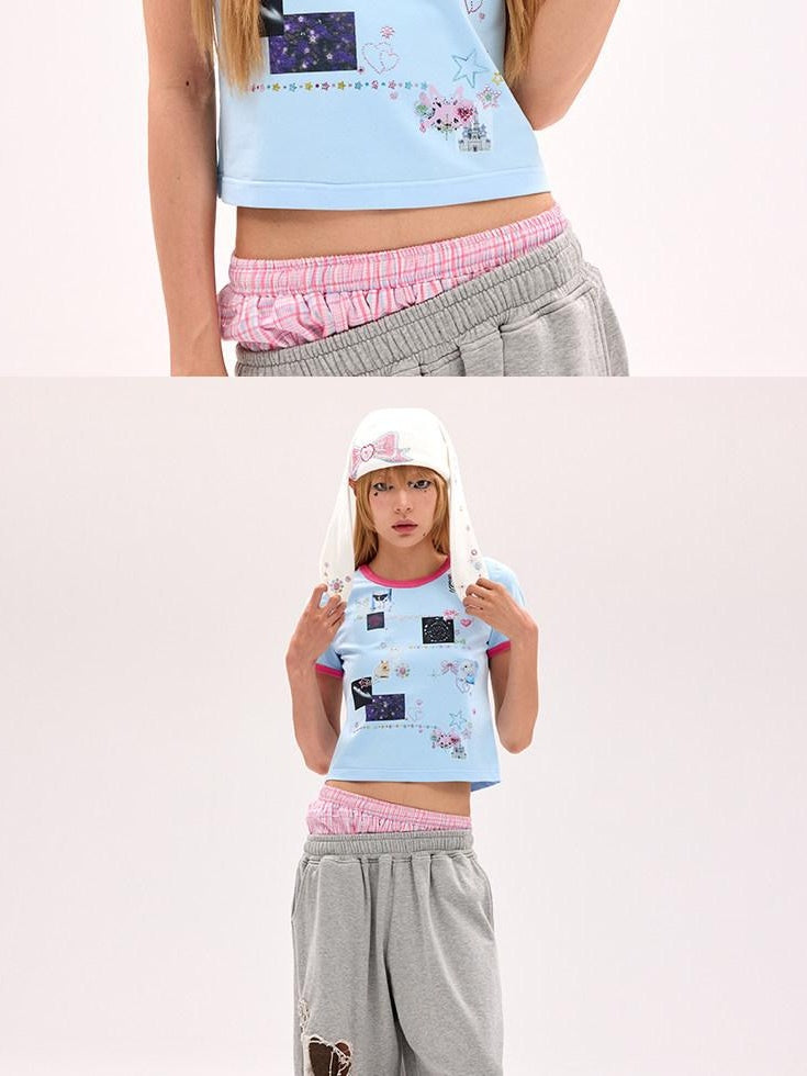 CFIERCE Cute Cartoon Bow Accent Casual Unisex Youth Onesize Black Blue White Knit Beanie