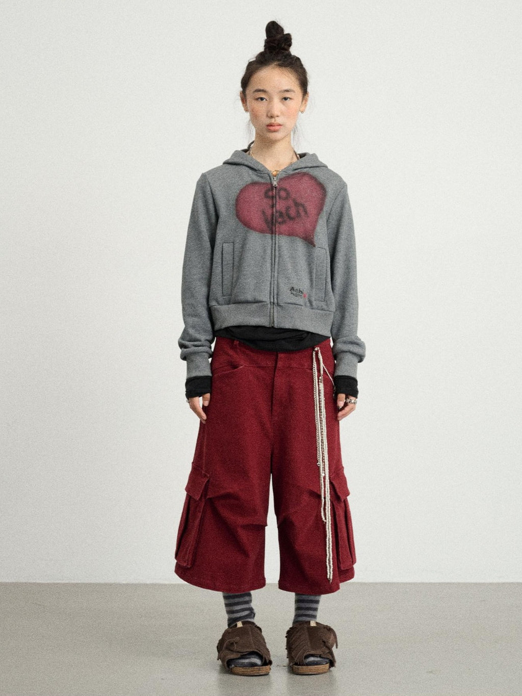 Achihara Weekend Lettering Cropped Hooded Straight Fit Women'S Cotton Hoodies