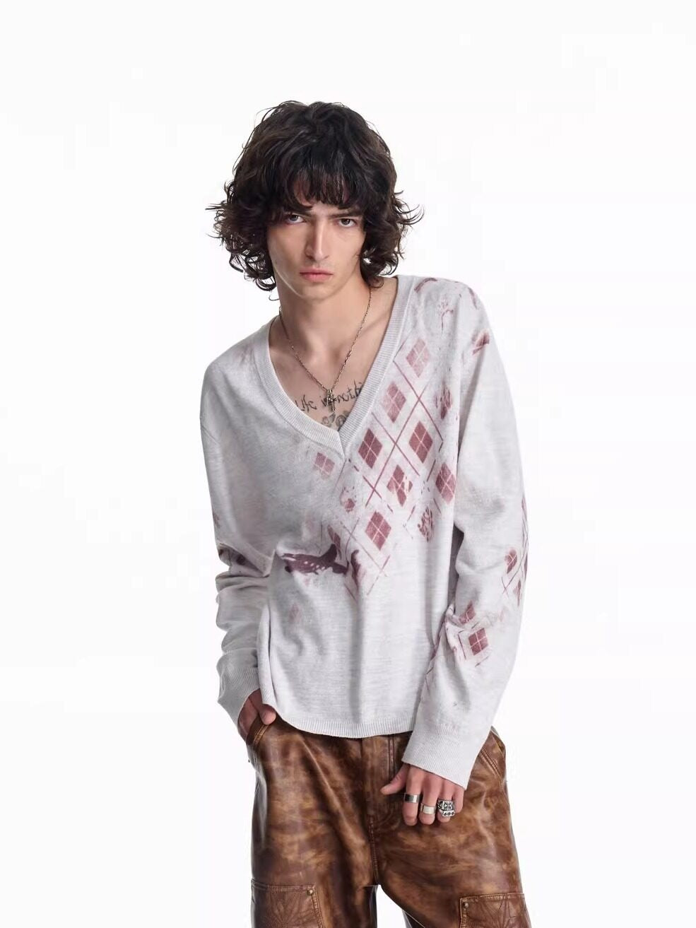 EMOBROTHER_Soft_Thin_V-neck_Geometric_Print_Minimalist_Unisex_Acrylic_Long_Sleeve_T-Shirts_MISSTT