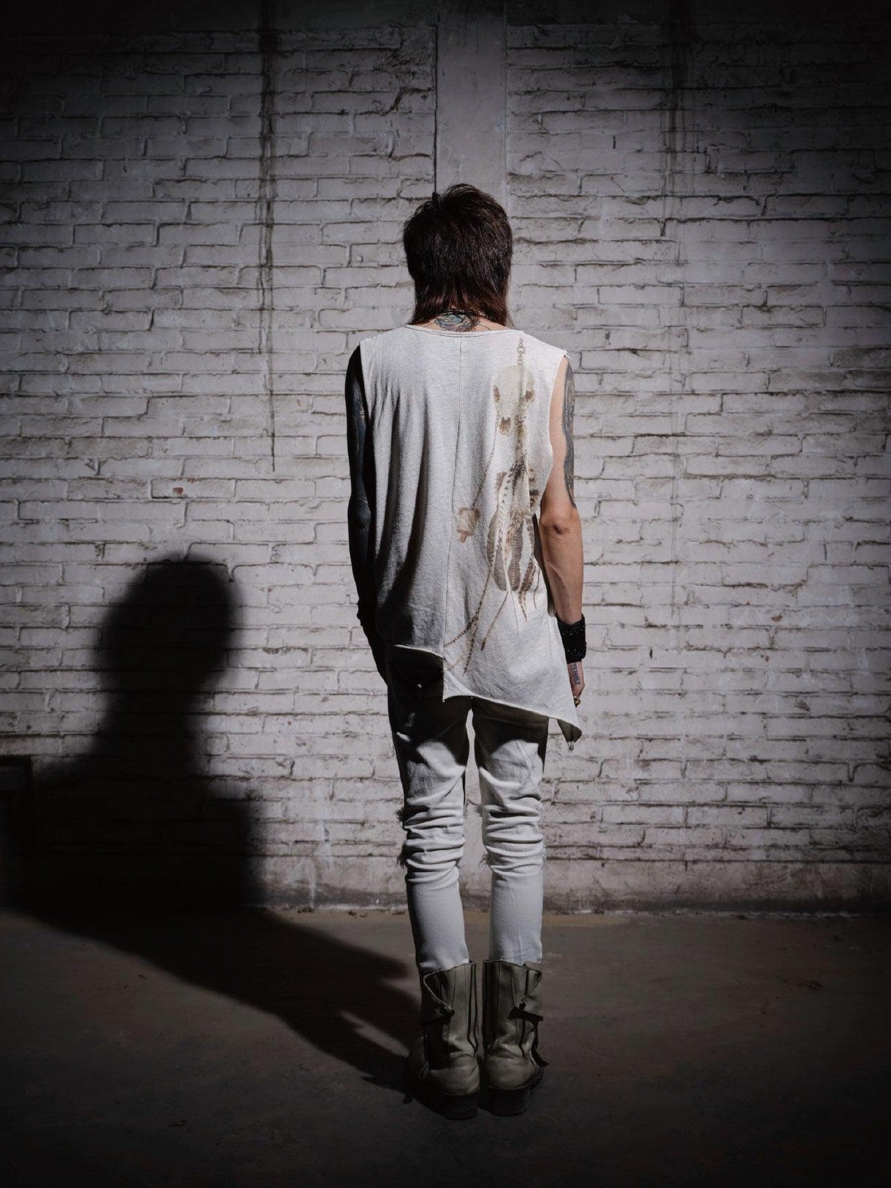 The space between Us Visual Feather Skull Rock Tribal Round Neck Women's Cotton Tank Tops