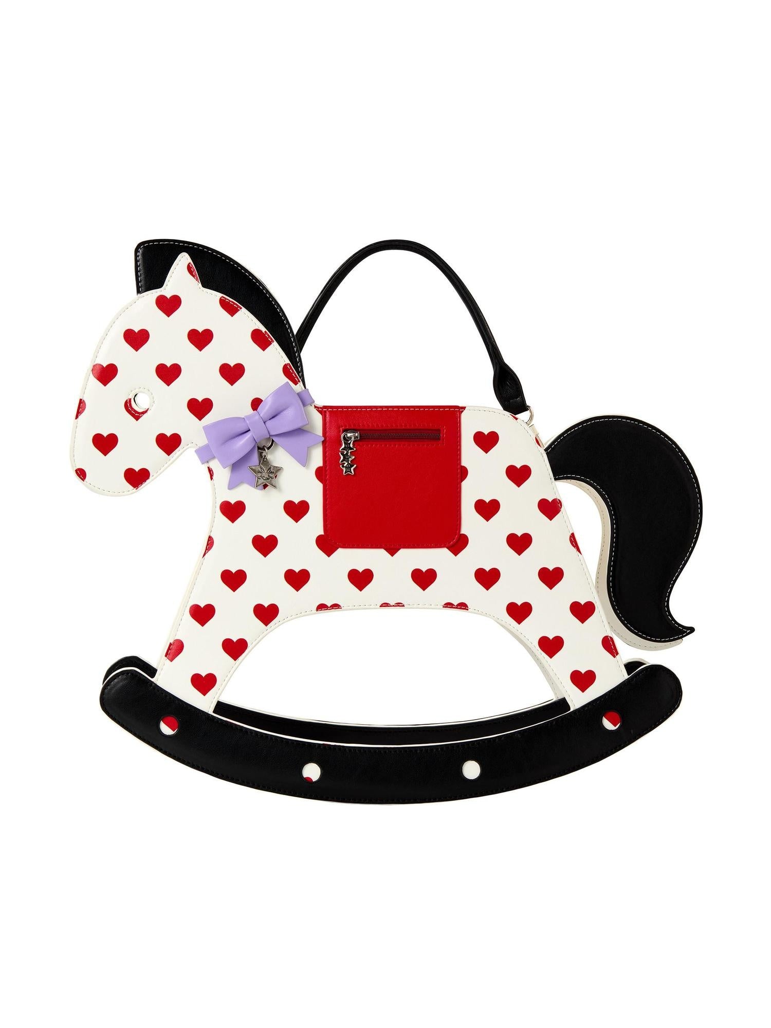 CFIERCE Floral Horse Shaped Sweet Edgy Single Strap Zipper Unisex Crossbody Bag