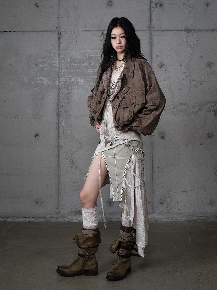 NO ROMANCE Vintage Oversized Plaid Lapel Button Front Long Sleeve Women Casual Jackets