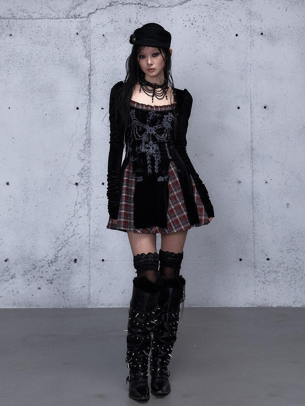NO ROMANCE Vintage Puff Sleeve Square Neck Slim A Line Citywalk Party Casual Mini Dresses