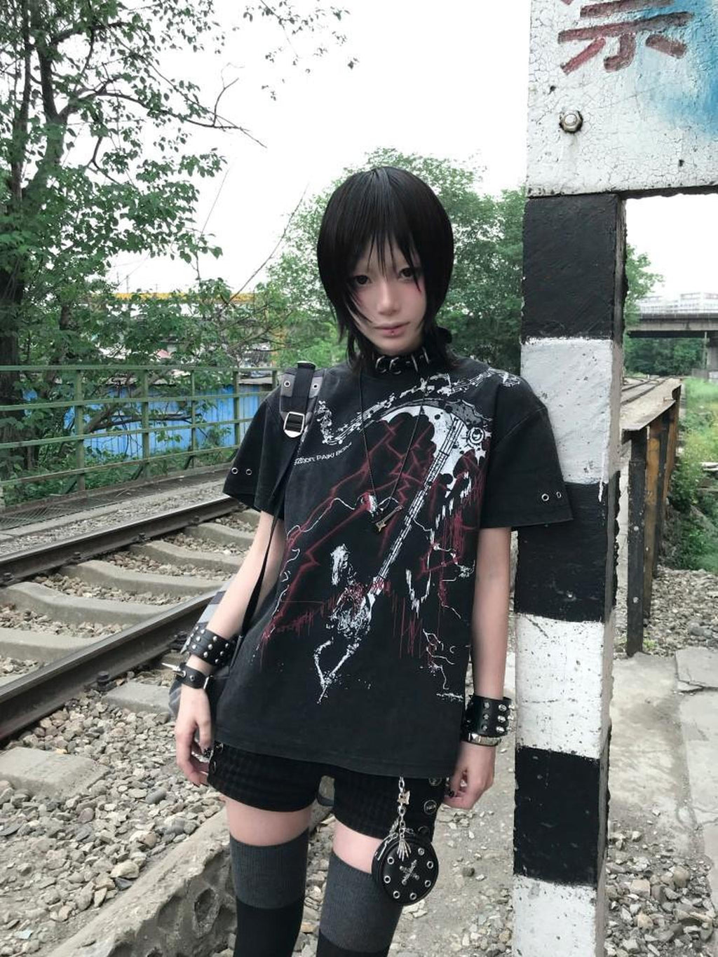 PAIKI Colorfast Letter Print Washed Loose Cotton Unisex Short Sleeve T-Shirts