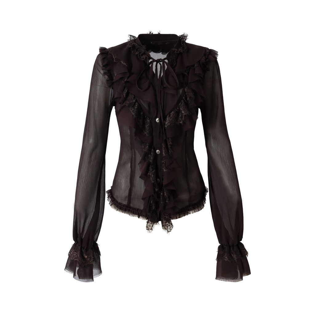 NO_ROMANCE_Slimming_Vintage_Slim_Fit_Ruffle_Stand_Collar_Chiffon_Long_Sleeve_Women_Blouses_MISSTT