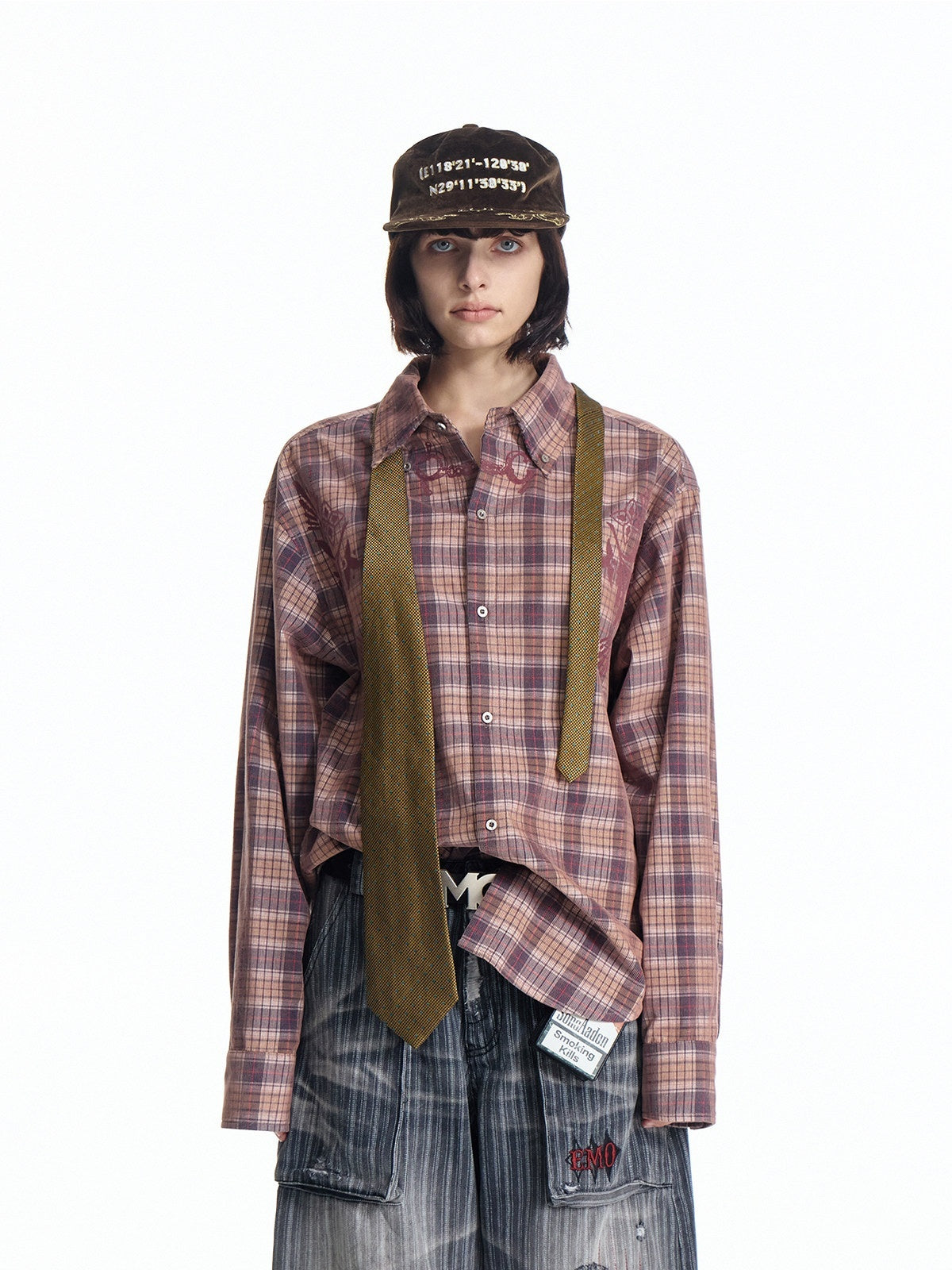 EMOBROTHER_100_Percent_Cotton_Loose_Fit_Printed_Red_Check_Casual_Unisex_Longline_Shirts_MISSTT