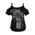 4RE1GN_Cross_Graffiti_Off_Shoulder_Ruched_Women's_Viscose_Short_Sleeve_T-shirts_928234763902_MISSTT