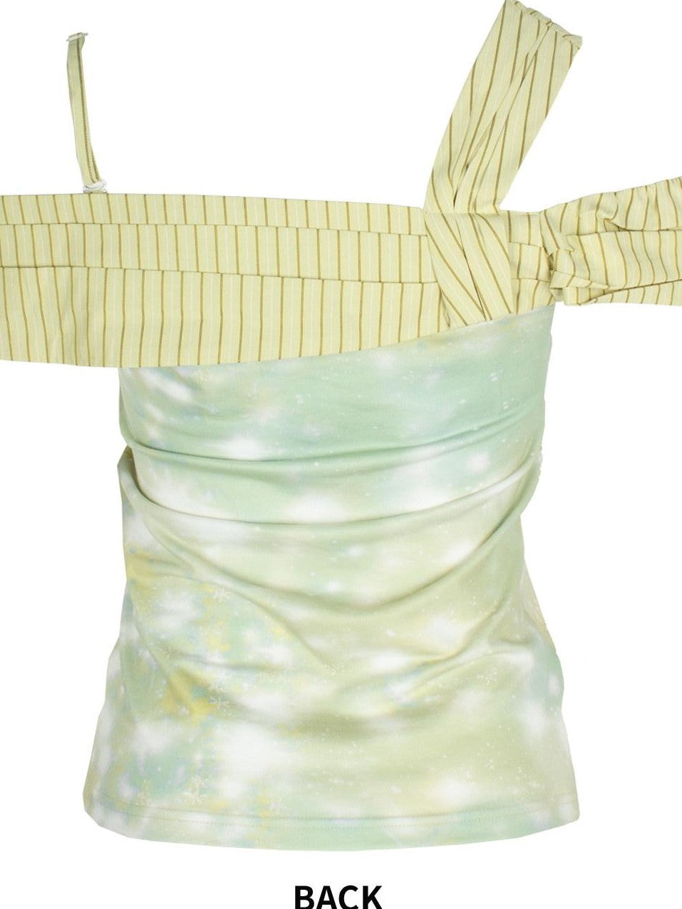 4RE1GN Printed Spliced Striped Detachable Butterfly Bow Women's Polyester Camisoles
