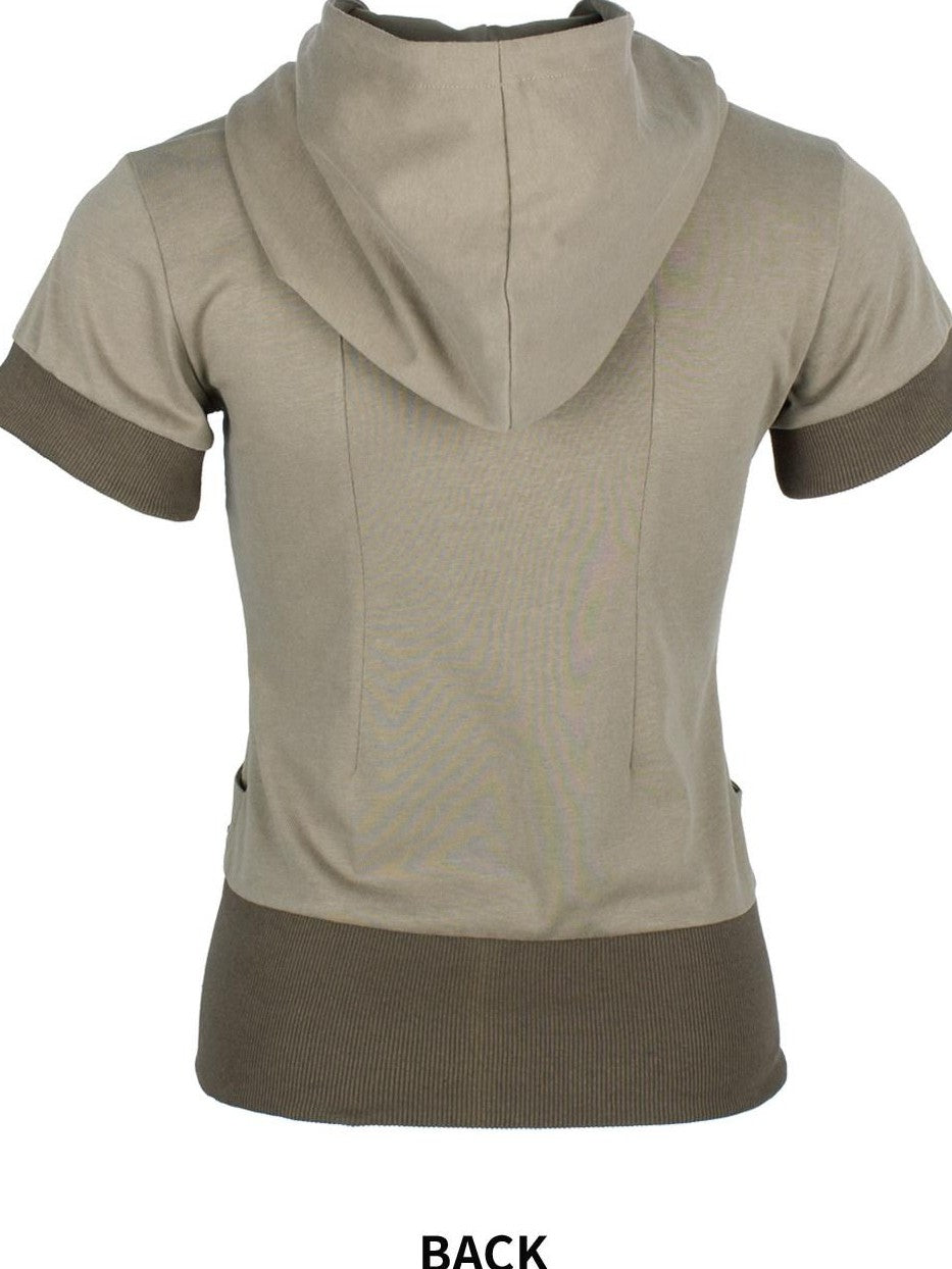 4RE1GN Star Chain Sequin Stud Colorblock Women's Cotton Zip-up Hoodies