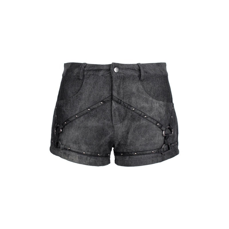 4RE1GN_Tie_Dye_Textured_Spliced_Patchwork_Studded_Women's_Denim_Shorts_777948120485_MISSTT