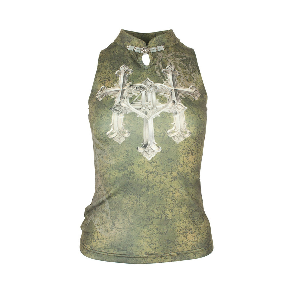 4RE1GN_Triple_Cross_Badge_Floral_Print_Cheongsam_Collar_Button_Slim_Women's_Halter_Tops_1046635267292_MISSTT