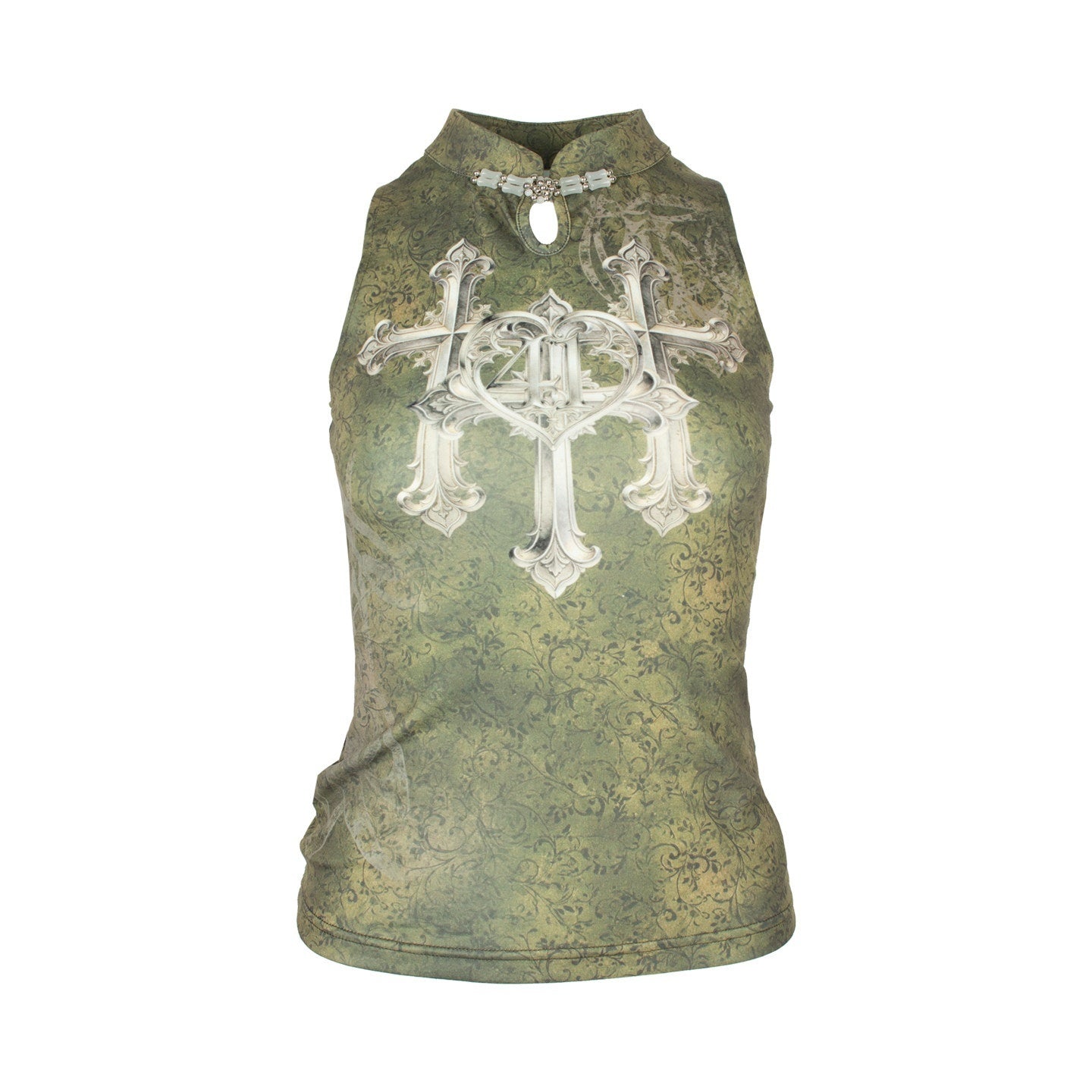 4RE1GN_Triple_Cross_Badge_Floral_Print_Cheongsam_Collar_Button_Slim_Women's_Halter_Tops_1046635267292_MISSTT