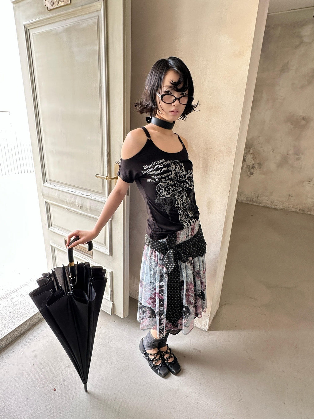 4RE1GN Vintage Floral Jacquard Crisscross Ribbon Spliced Women's Lace Midi Skirts