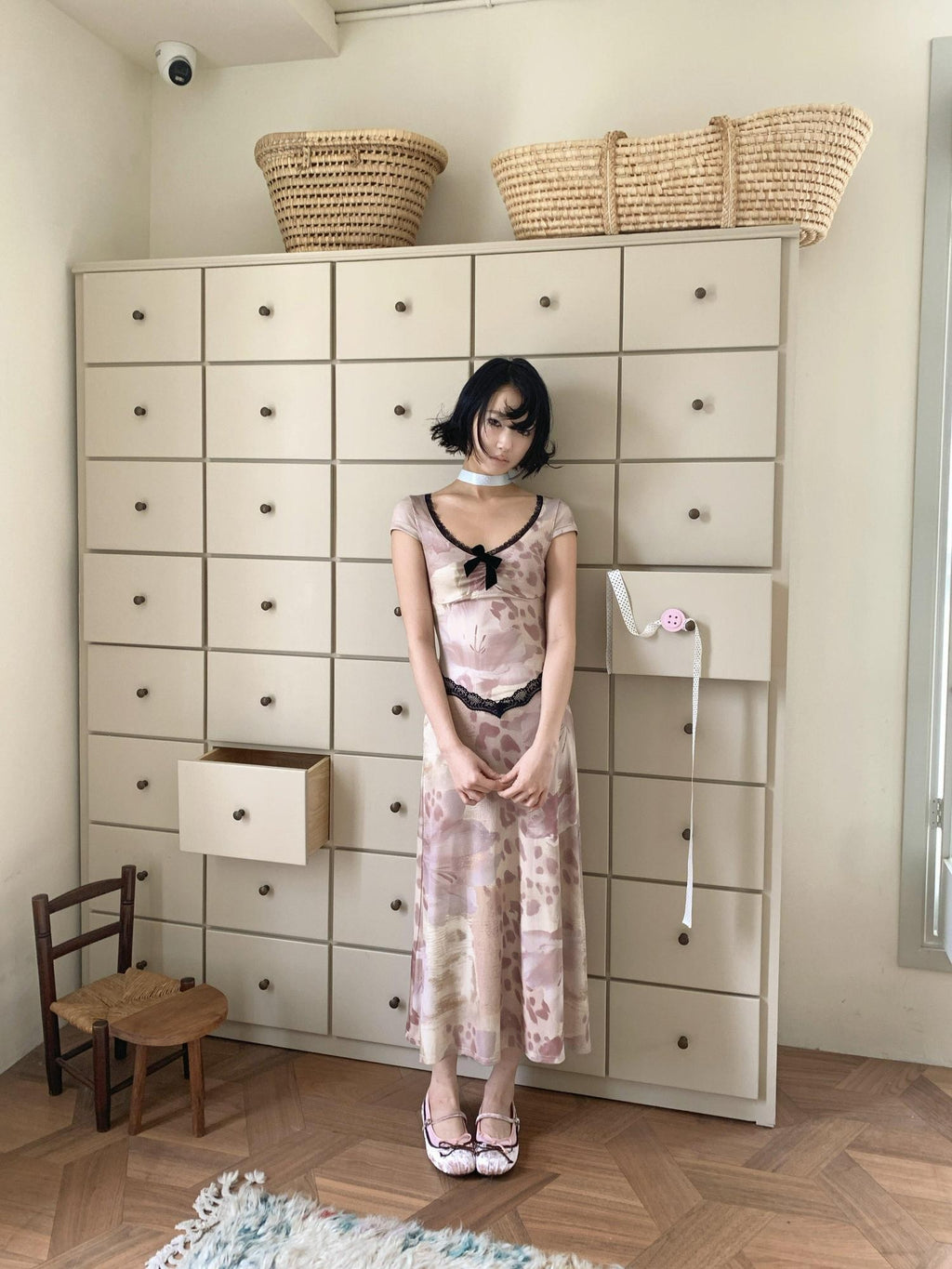 4RE1GN Vintage Lace Splice Leopard Floral Print Women's Casual Maxi Dresses