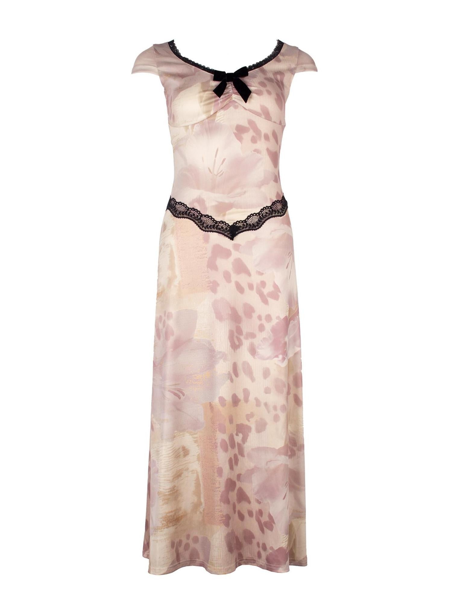 4RE1GN Vintage Lace Splice Leopard Floral Print Women's Casual Maxi Dresses