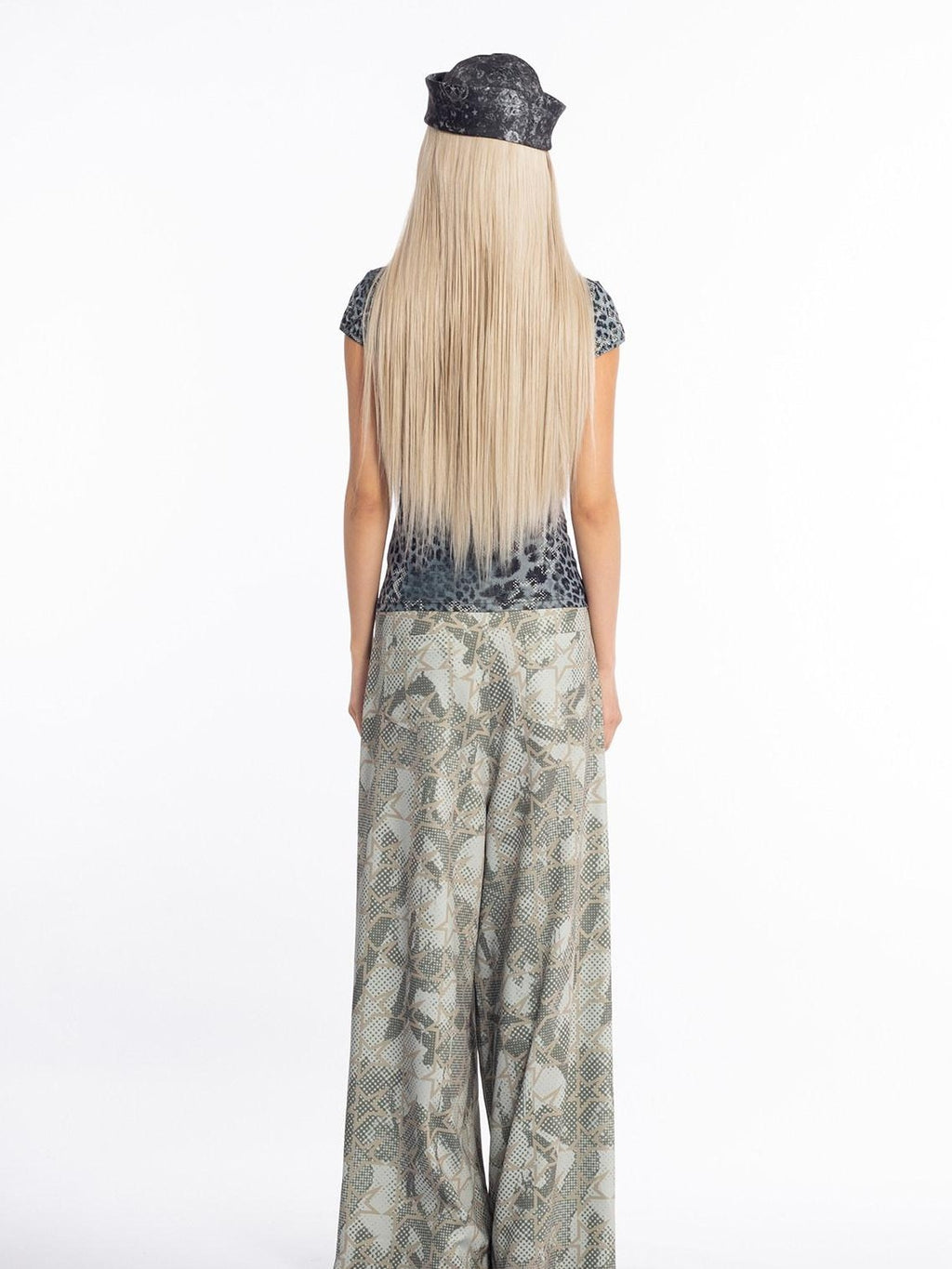 4RE1GN Vintage Messy Graffiti Star Print Women's Loose Straight-leg Pants