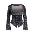 4RE1GN_Vintage_Mystic_Pattern_Print_Lapel_Cinched_Waist_Women's_Casual_Jackets_900007582293_MISSTT