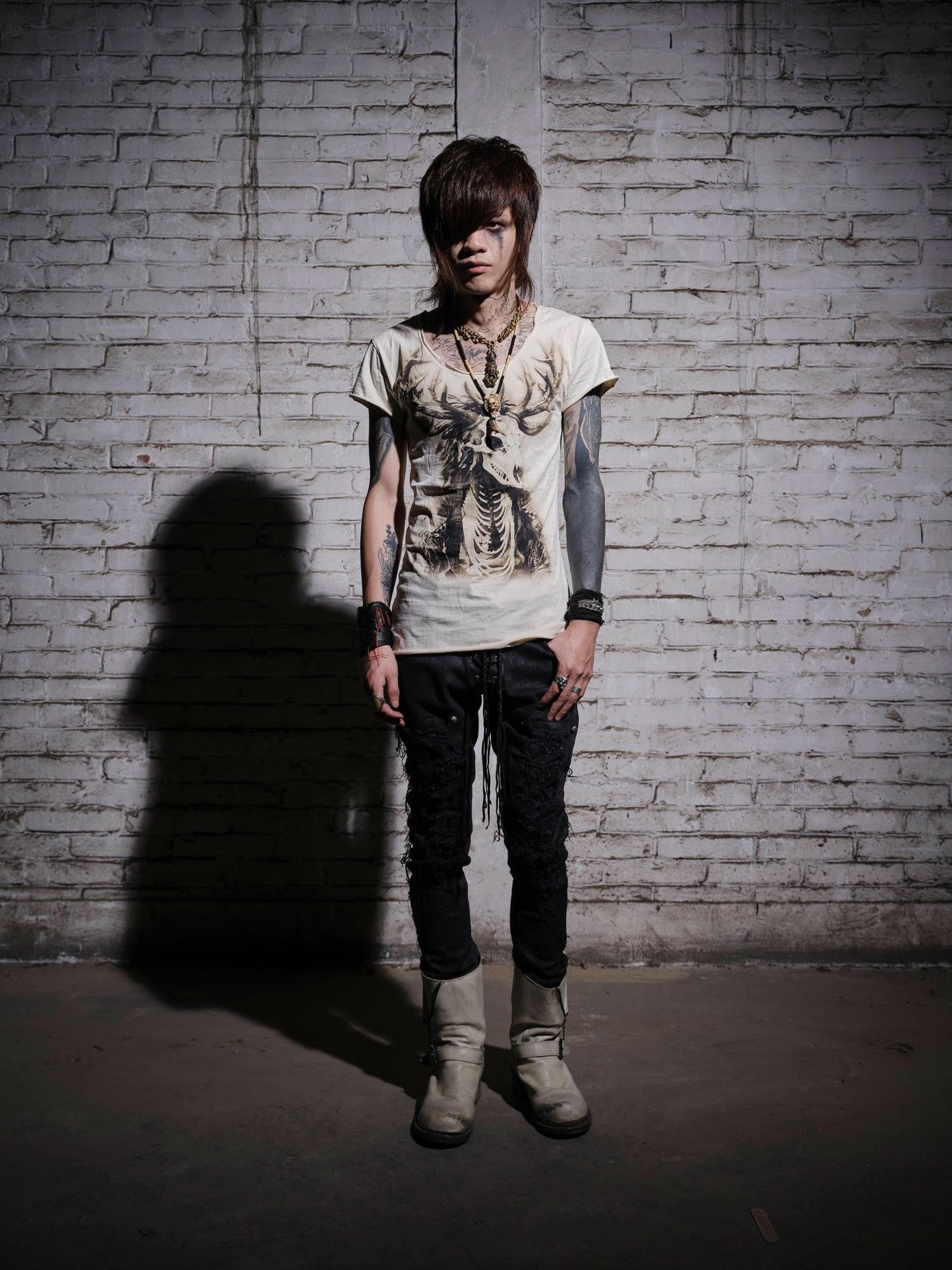 The space between Us Wilderness Skull Slim Fit Rock Women's Cotton Short Sleeve T-shirts