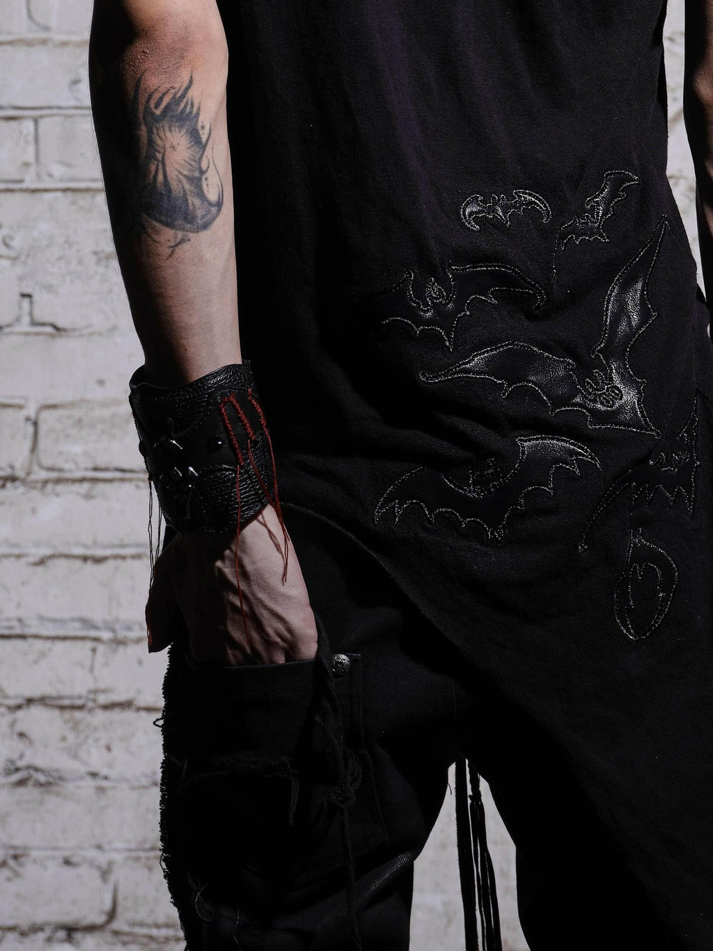 The space between Us Visual Subculture Dark Gothic Rock Bat Tassel Women's Black Bracelets