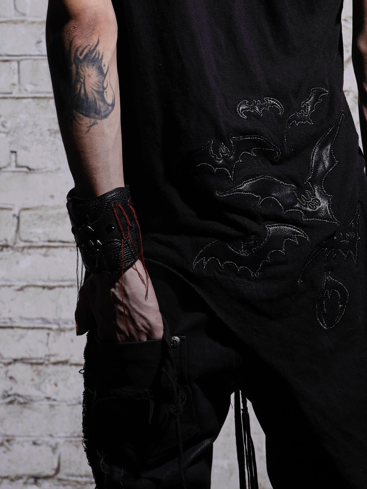 The space between Us Visual Subculture Dark Gothic Rock Bat Tassel Women's Black Bracelets