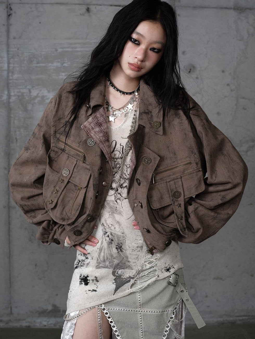 NO ROMANCE Vintage Oversized Plaid Lapel Button Front Long Sleeve Women Casual Jackets