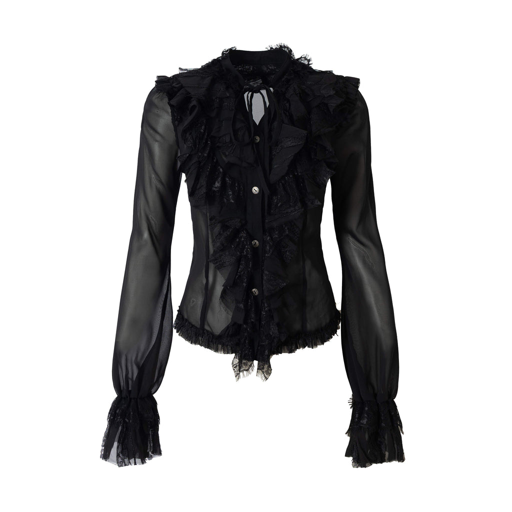 NO_ROMANCE_Slimming_Vintage_Slim_Fit_Ruffle_Stand_Collar_Chiffon_Long_Sleeve_Women_Blouses_MISSTT