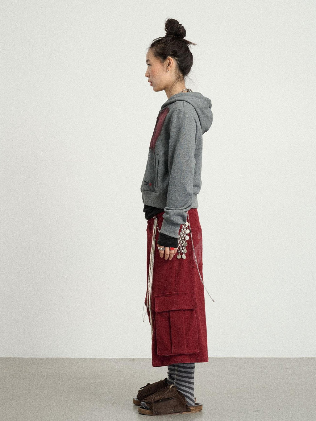 Achihara Weekend Lettering Cropped Hooded Straight Fit Women'S Cotton Hoodies