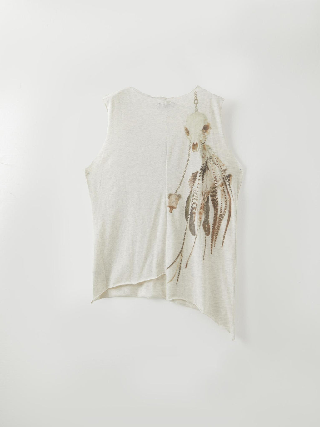 The space between Us Visual Feather Skull Rock Tribal Round Neck Women's Cotton Tank Tops
