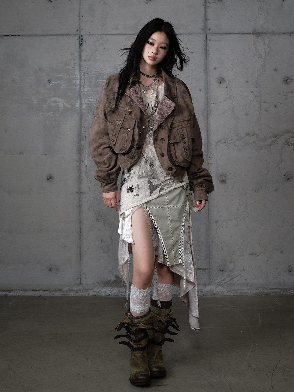 NO ROMANCE Vintage Oversized Plaid Lapel Button Front Long Sleeve Women Casual Jackets