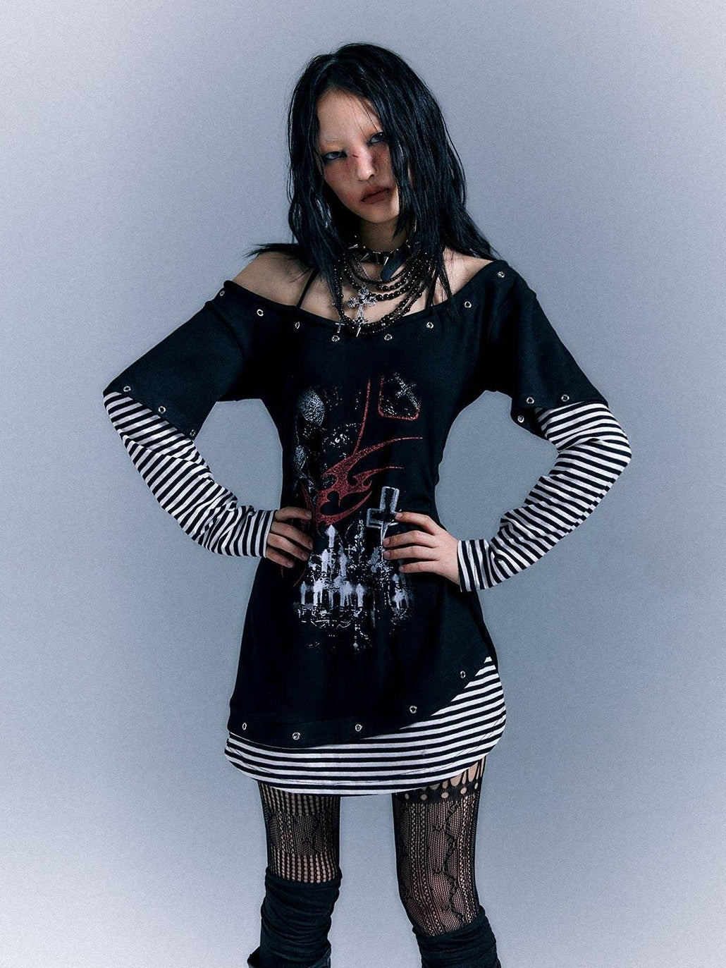 Frustration Garden Ruching Cinched Waist Street Cotton Long Sleeve Bardot Tee Casual Mini Dresses