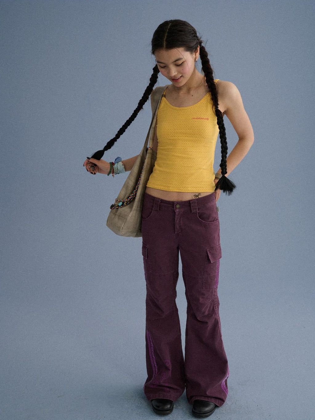 Achihara Green Slim Cropped Round Neck No Padding Women'S Cotton Blend Camisoles