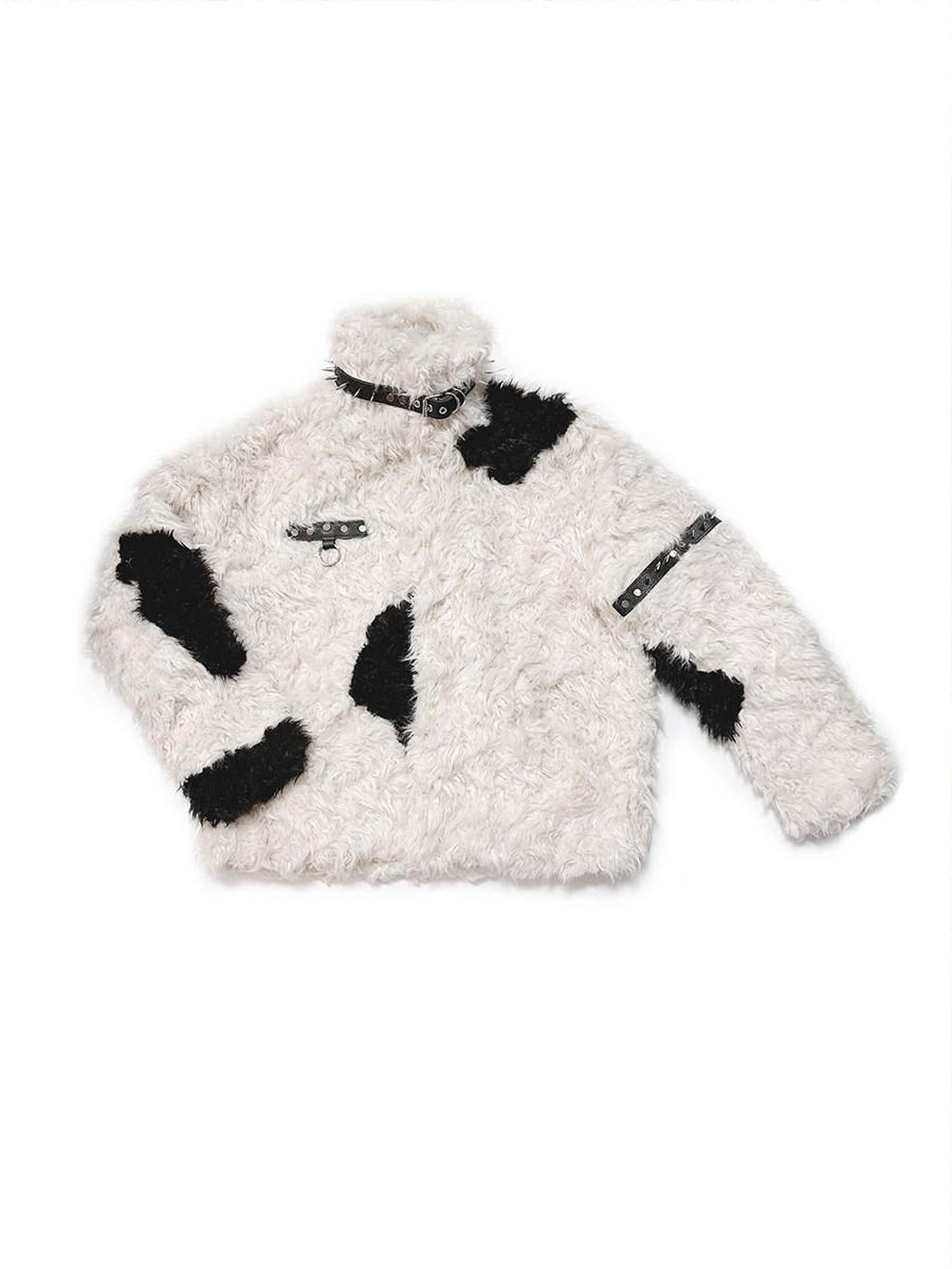 CFIERCE Thick Hooded Mid Length Casual Unisex Off White Polyester Warm