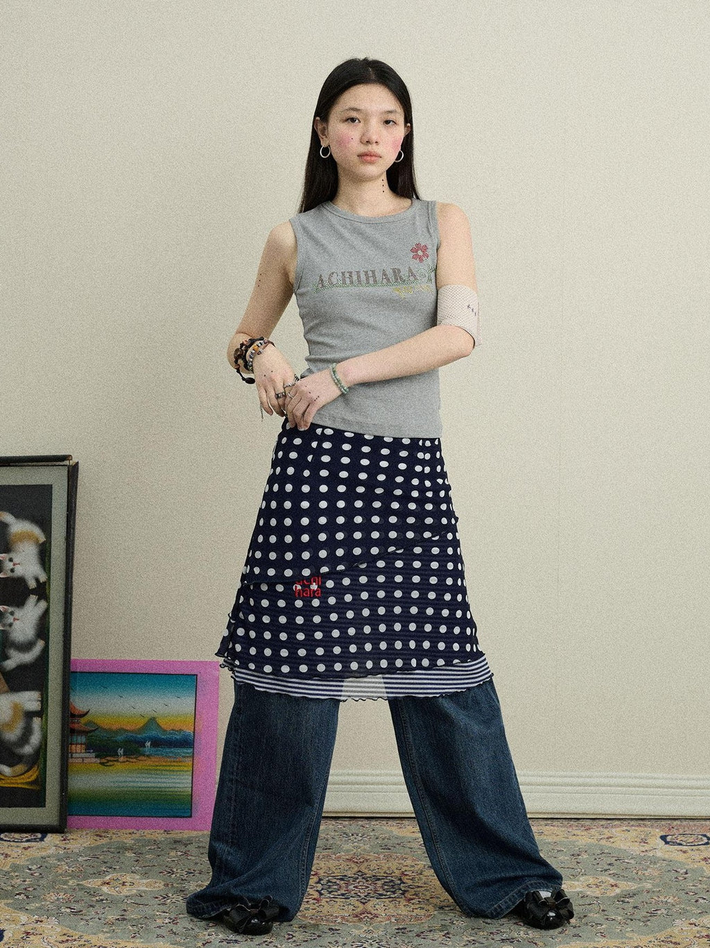 Achihara Hotfix Rhinestone Letter Print Women'S Cotton Stretch Tank Tops