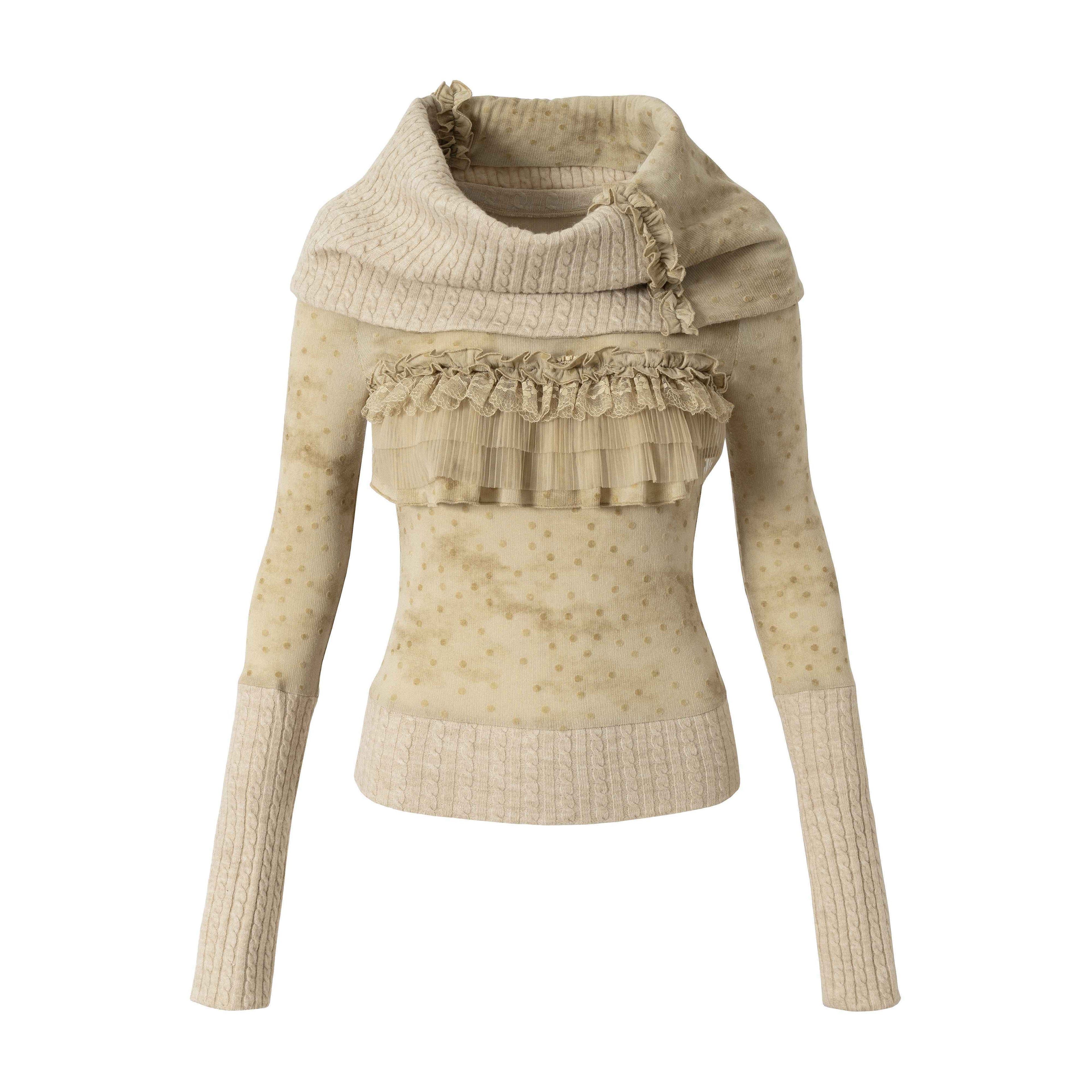 NO_ROMANCE_Soft_Vintage_Slim_Fit_Crew_Neck_Women_Apricot_And_Khaki_Long_Sleeve_T-Shirts_MISSTT