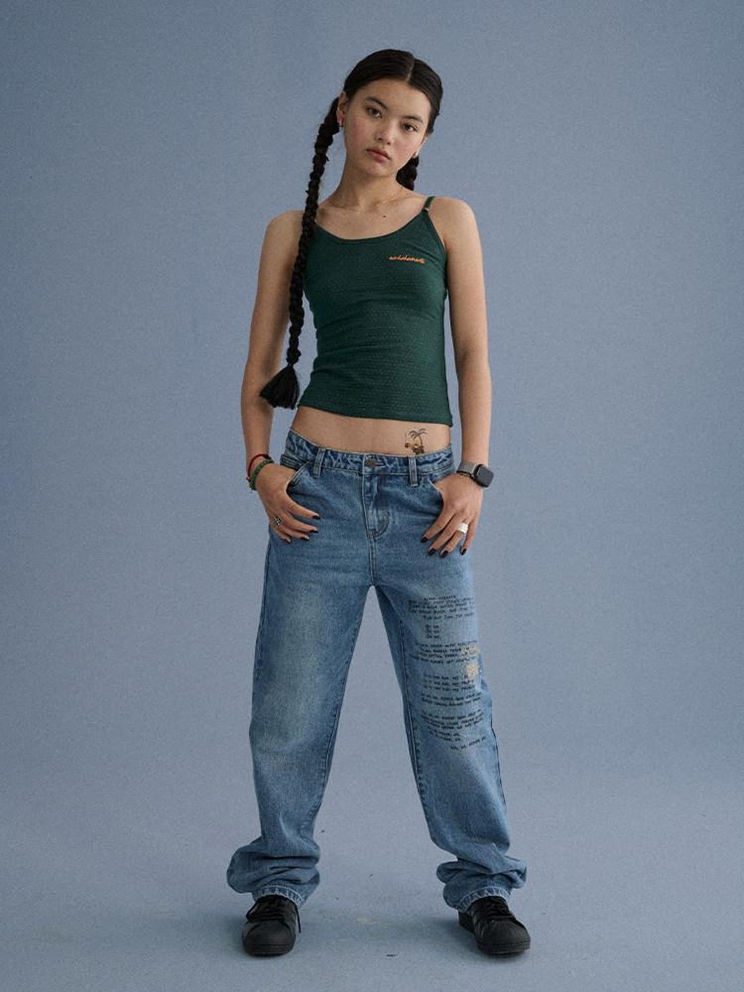 Achihara Green Slim Cropped Round Neck No Padding Women'S Cotton Blend Camisoles
