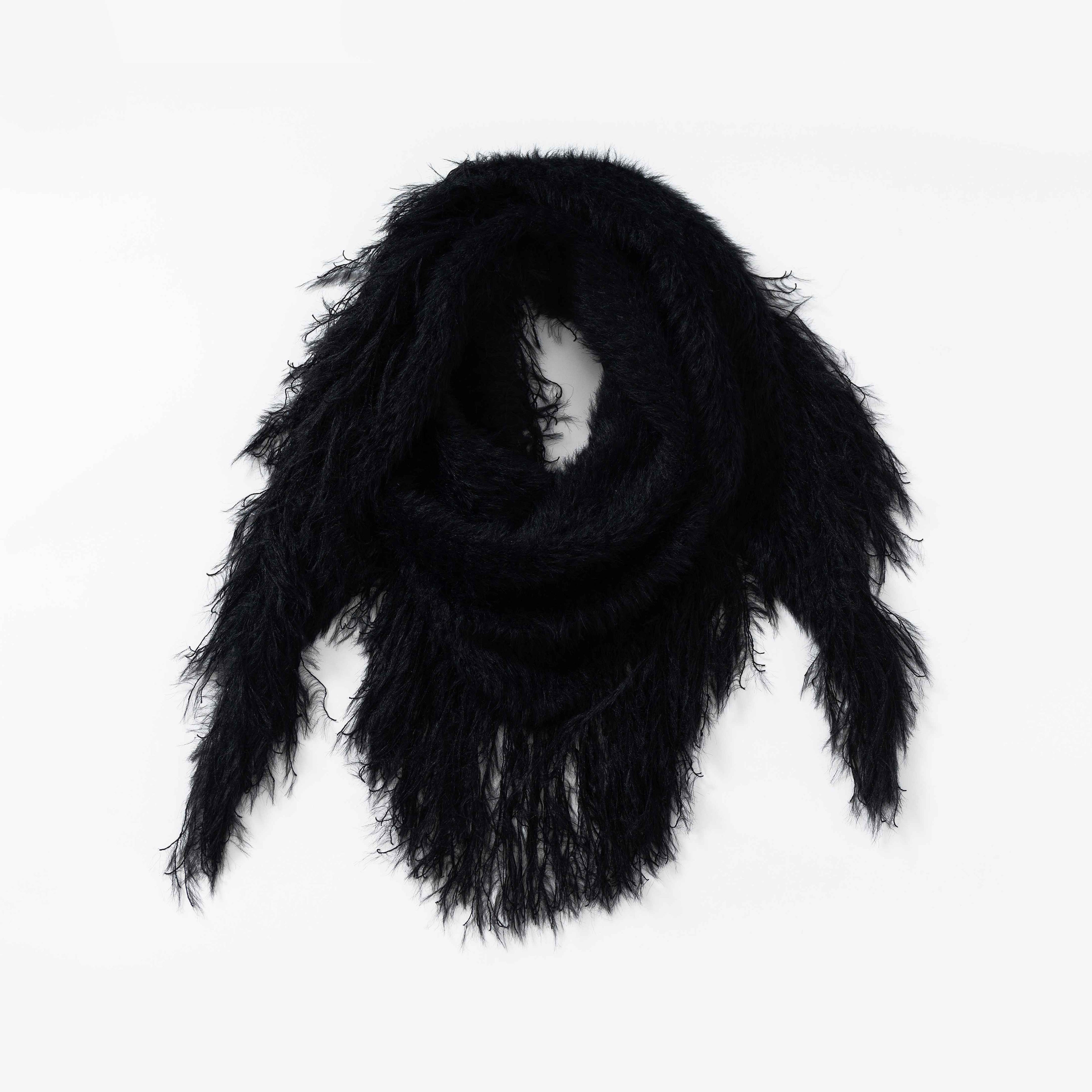 NO_ROMANCE_Cozy_Rectangular_Neck_Warmer_For_Women_Solid_Black_White_Scarves_&_Shawls_MISSTT