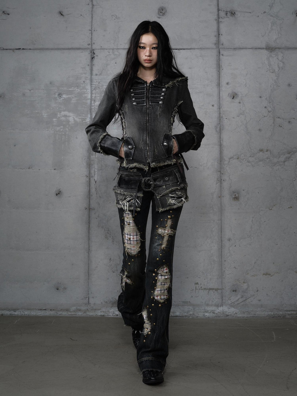 NO ROMANCE Regal Slim Fit Detachable Hood Women 100 Percent Cotton Denim Jackets