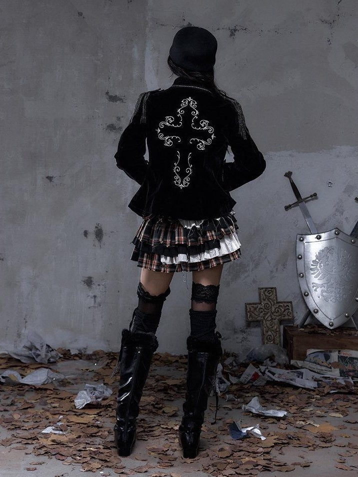NO ROMANCE Layered Low Waist Punk Cake Skirt Loose Linen Cotton Youth Citywalk Mini Skirts
