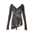 NO_ROMANCE_Soft_Slim_Punk_V-neck_Reversible_Distressed_Polyester_Women_Long_Sleeve_T-Shirts_MISSTT