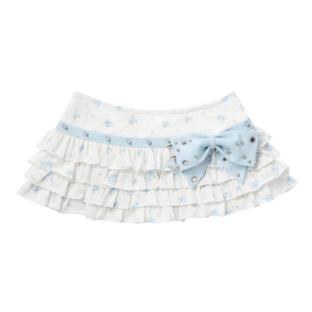 CFIERCE_Bow_Detail_Tiered_Cake_Slim_Fit_Mid_Waist_Printed_Cotton_Blend_Youth_Skirt_MISSTT