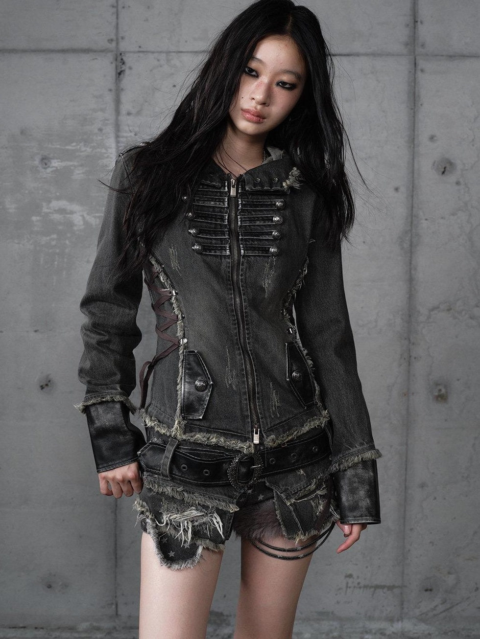 NO ROMANCE Regal Slim Fit Detachable Hood Women 100 Percent Cotton Denim Jackets