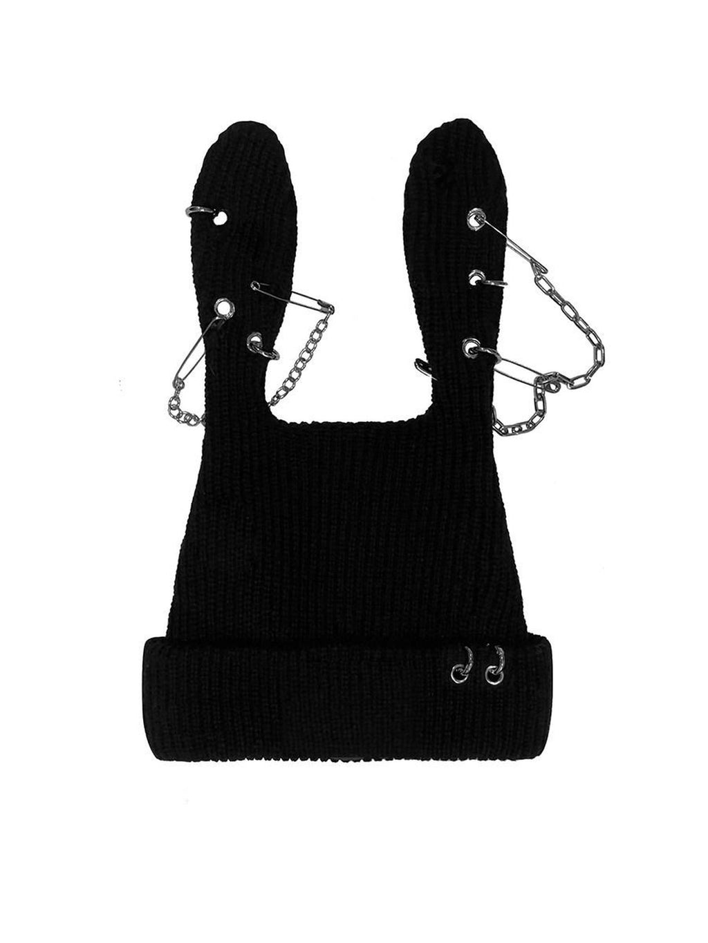 CFIERCE Soft Acrylic Knit Cute Sweet Style Adjustable Unisex Black Beanie Hat