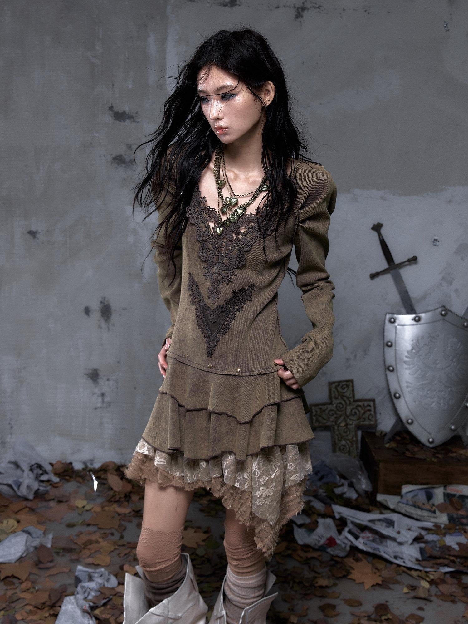 NO ROMANCE Regal Aline V-neck Longsleeve Fitted Knit Women Party Casual Mini Dresses
