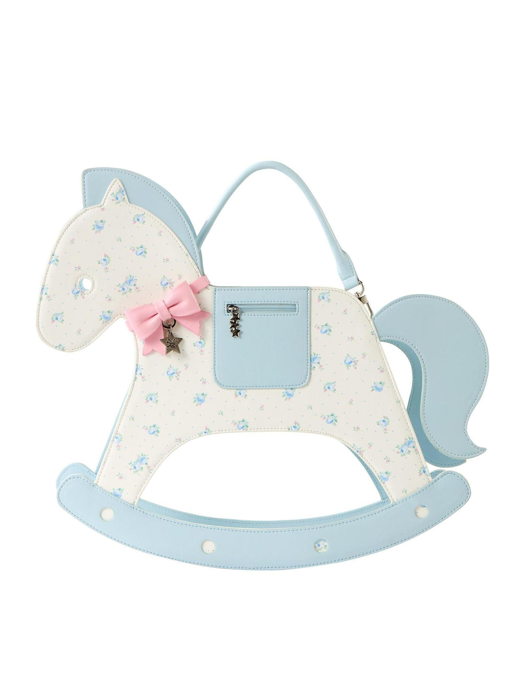CFIERCE Floral Horse Shaped Sweet Edgy Single Strap Zipper Unisex Crossbody Bag