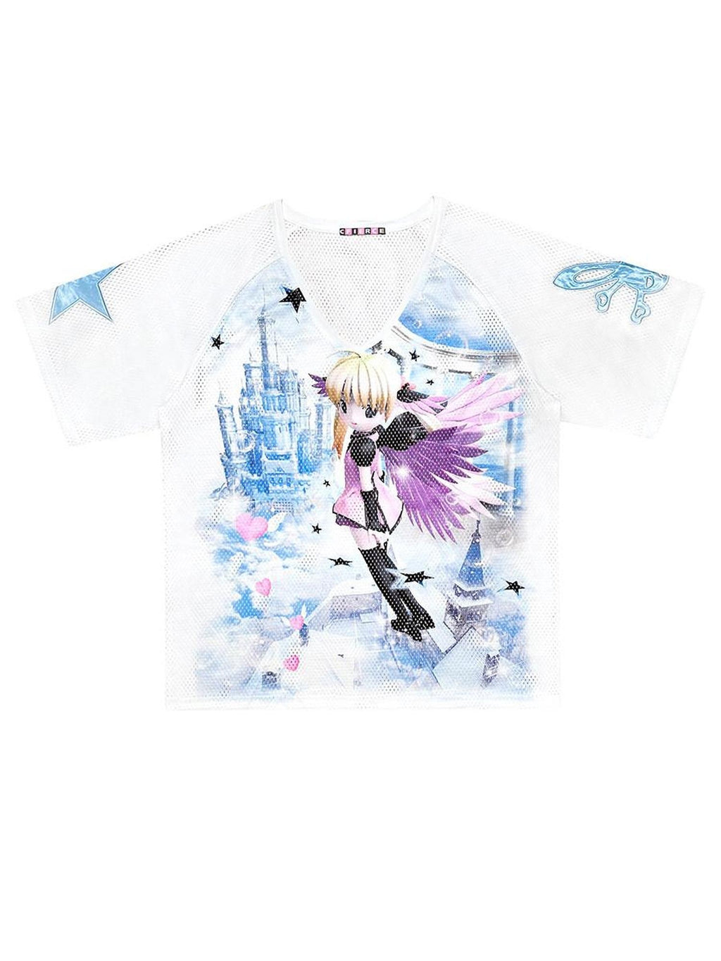 CFIERCE Creative Cartoon Print Loose Commuter Short Sleeve Unisex White T Shirt