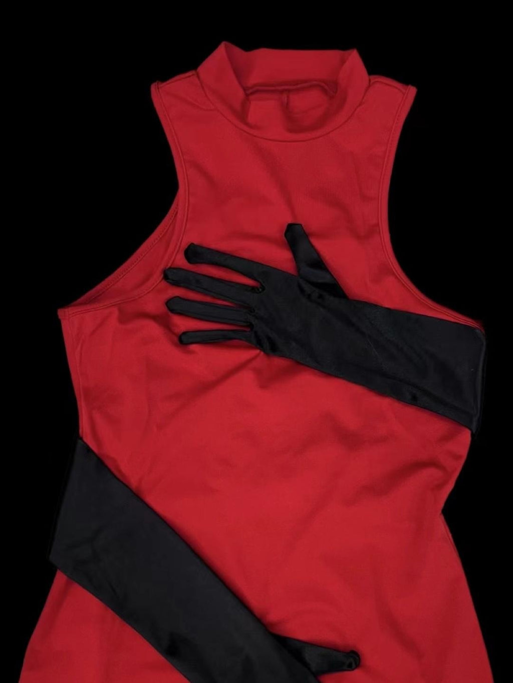 ANTIMOON_3d_Red_Black_Colorblock_Hand_Painted_Women's_Polyester_Bodycon_Maxi_Dresses_775551893192_MISSTT