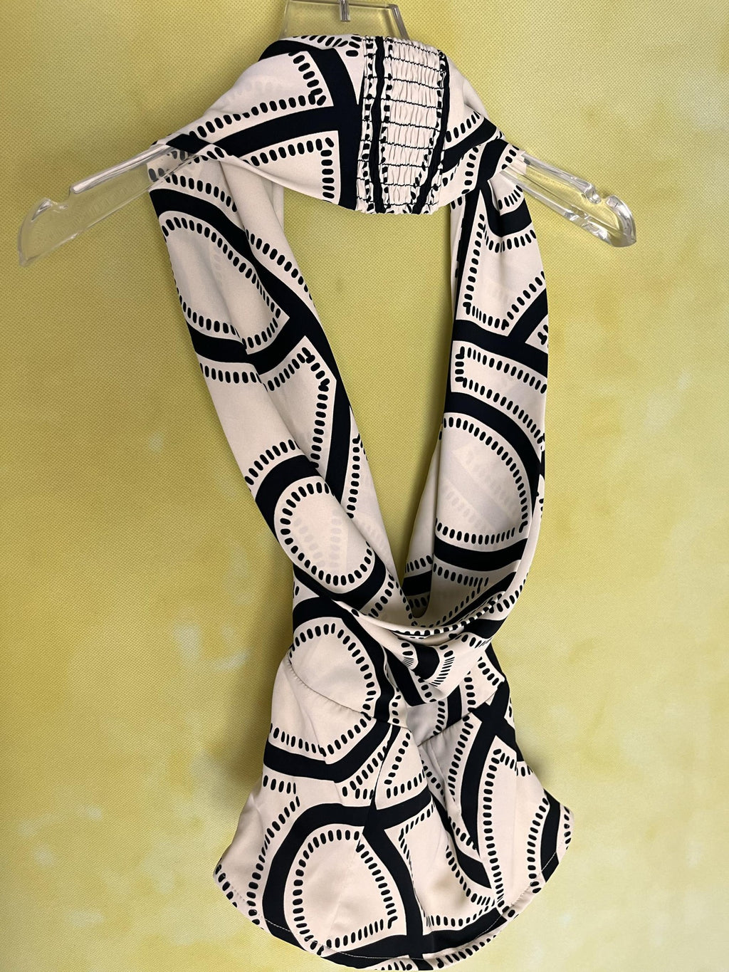 ANTIMOON Beige Vintage Print Striped Cable Knit Women's Polyester Halter Tops