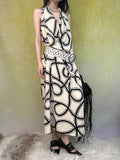 ANTIMOON_Black_White_Line_Print_Strappy_V-neck_Women's_Polyester_Boho_Maxi_Dresses_914826754669_MISSTT