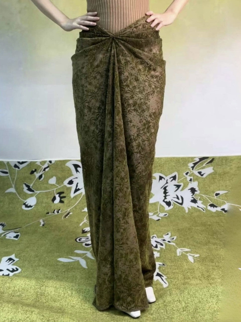 ANTIMOON_Botanical_Burnout_Jacquard_Chinese_Women's_Velvet_Casual_Maxi_Dresses_980054059553_MISSTT