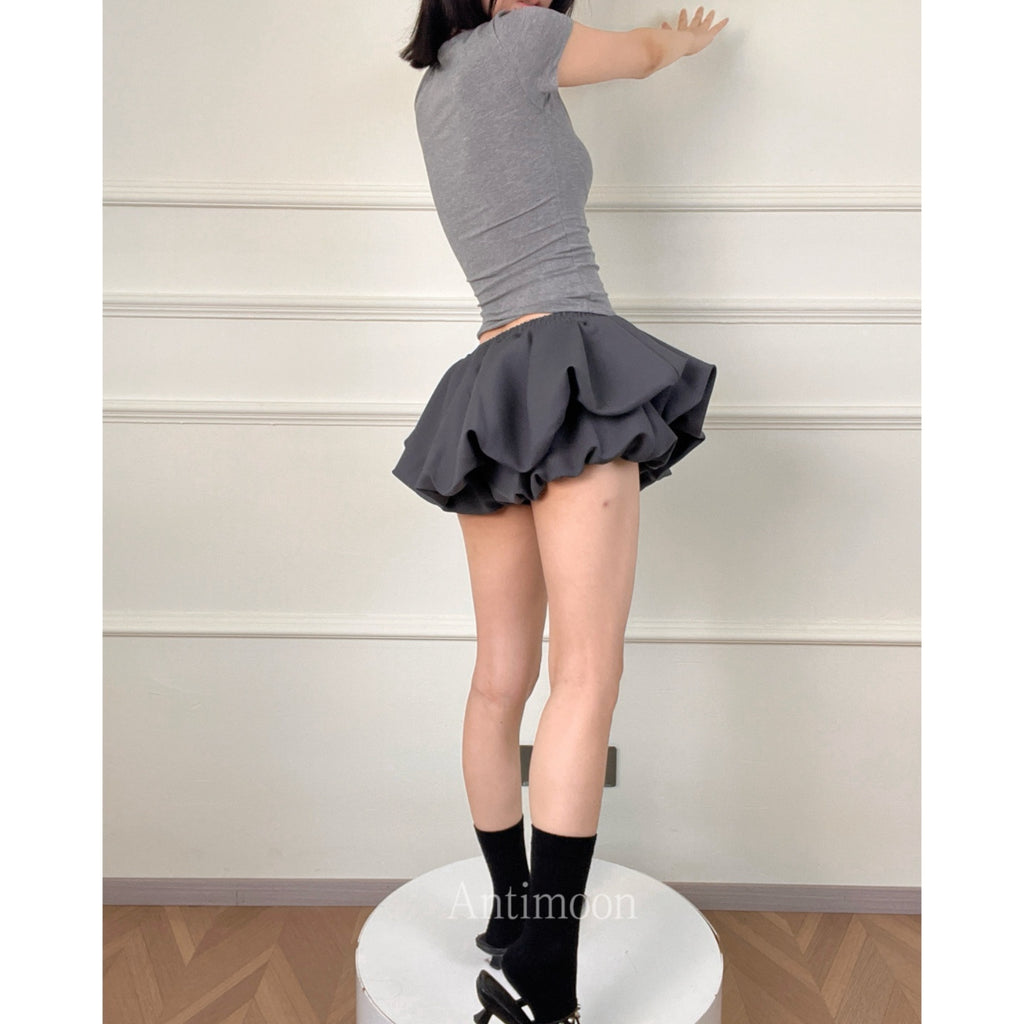 ANTIMOON_Cloud_Bud_Double_Layer_Pleated_Structured_Women's_Polyester_Cotton_Blend_Skorts_1030871291131_MISSTT